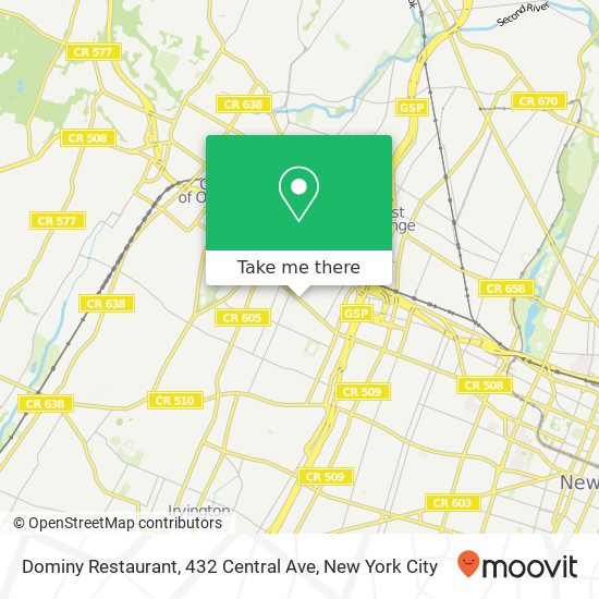 Mapa de Dominy Restaurant, 432 Central Ave