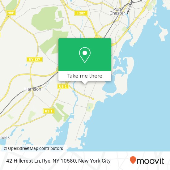 Mapa de 42 Hillcrest Ln, Rye, NY 10580