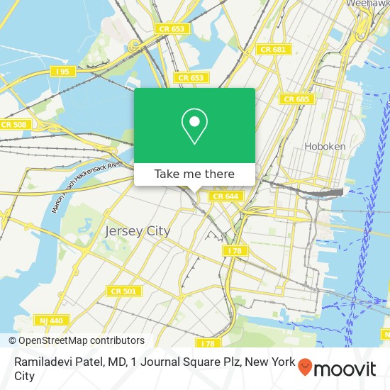 Mapa de Ramiladevi Patel, MD, 1 Journal Square Plz