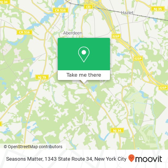 Mapa de Seasons Matter, 1343 State Route 34