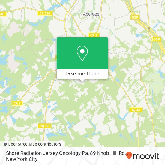 Mapa de Shore Radiation Jersey Oncology Pa, 89 Knob Hill Rd