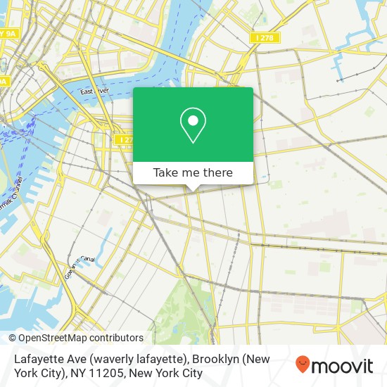 Mapa de Lafayette Ave (waverly lafayette), Brooklyn (New York City), NY 11205