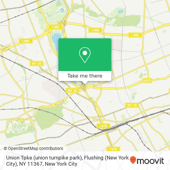 Mapa de Union Tpke (union turnpike park), Flushing (New York City), NY 11367