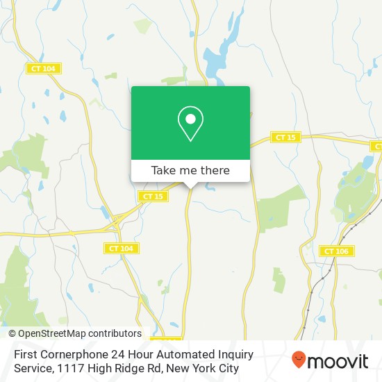 Mapa de First Cornerphone 24 Hour Automated Inquiry Service, 1117 High Ridge Rd