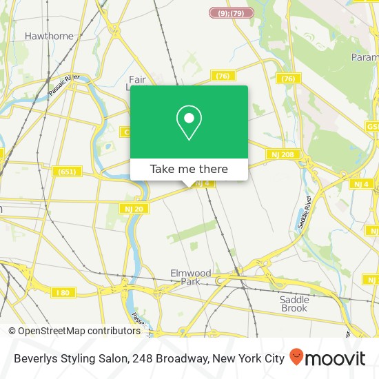 Mapa de Beverlys Styling Salon, 248 Broadway