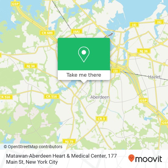Matawan-Aberdeen Heart & Medical Center, 177 Main St map