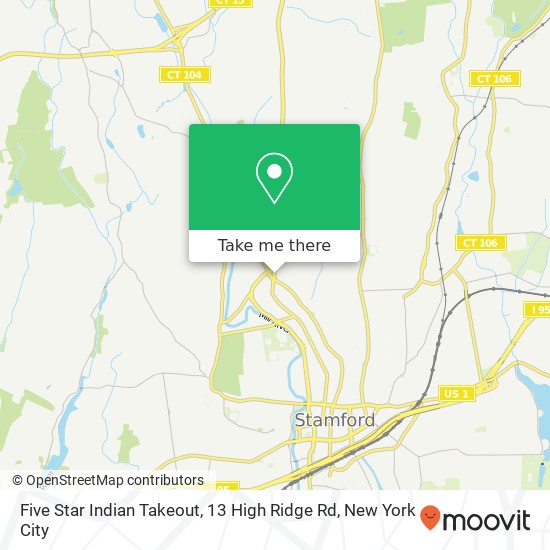 Mapa de Five Star Indian Takeout, 13 High Ridge Rd