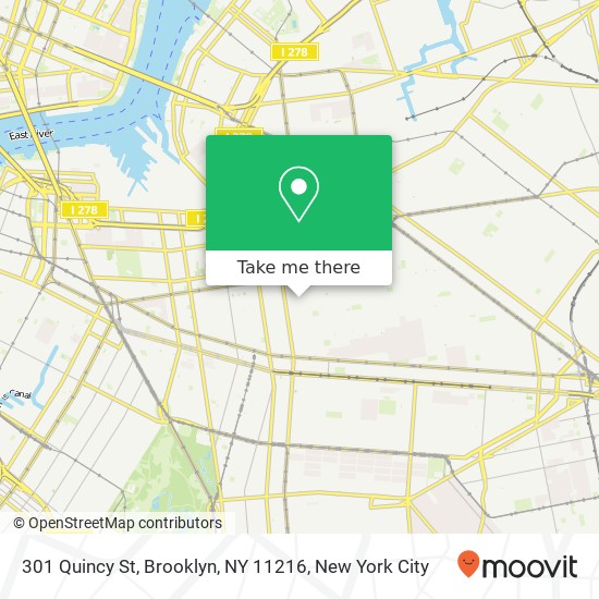 Mapa de 301 Quincy St, Brooklyn, NY 11216