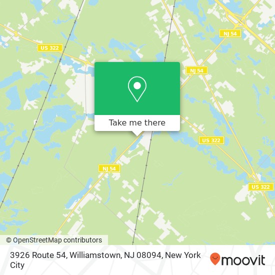 3926 Route 54, Williamstown, NJ 08094 map