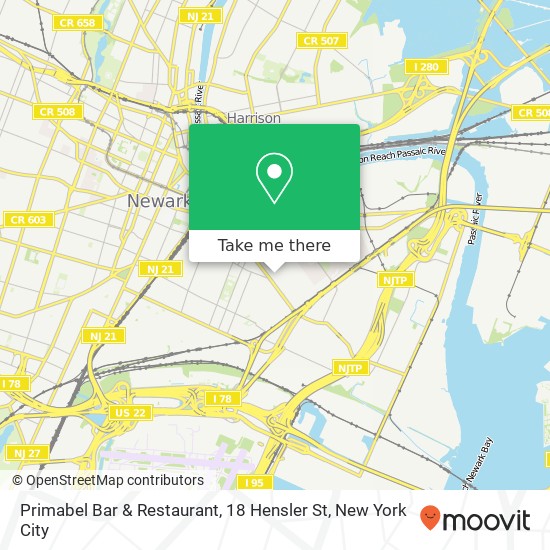 Mapa de Primabel Bar & Restaurant, 18 Hensler St