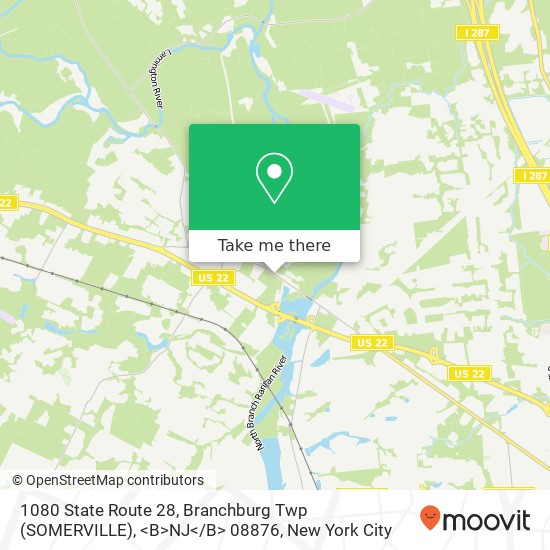 Mapa de 1080 State Route 28, Branchburg Twp (SOMERVILLE), <B>NJ< / B> 08876