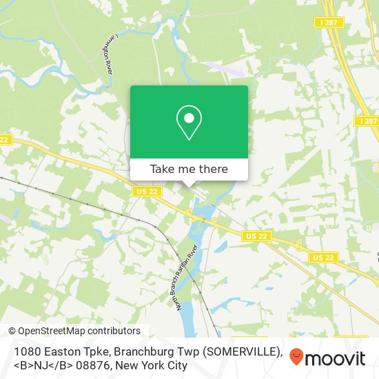 Mapa de 1080 Easton Tpke, Branchburg Twp (SOMERVILLE), <B>NJ< / B> 08876