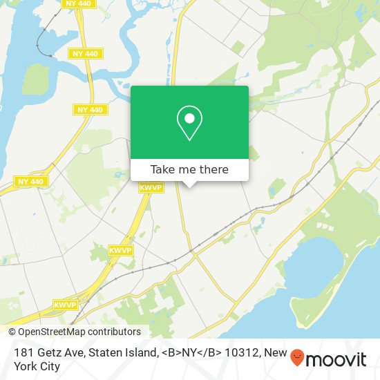 Mapa de 181 Getz Ave, Staten Island, <B>NY< / B> 10312
