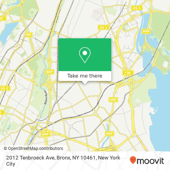 Mapa de 2012 Tenbroeck Ave, Bronx, NY 10461