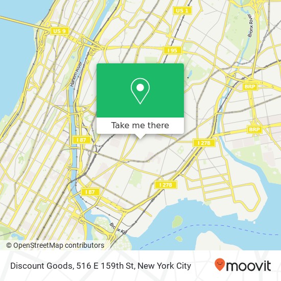 Mapa de Discount Goods, 516 E 159th St