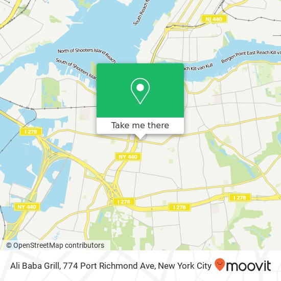 Mapa de Ali Baba Grill, 774 Port Richmond Ave