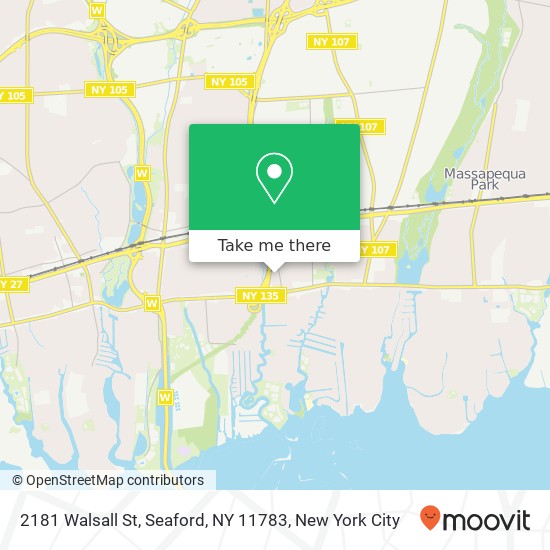 Mapa de 2181 Walsall St, Seaford, NY 11783