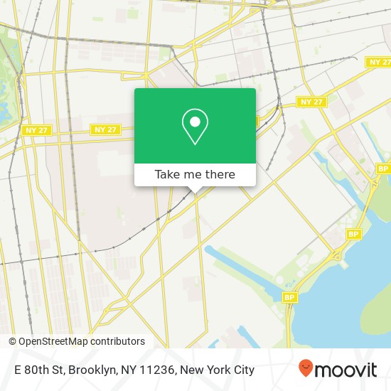 Mapa de E 80th St, Brooklyn, NY 11236