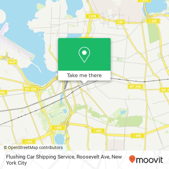 Flushing Car Shipping Service, Roosevelt Ave map
