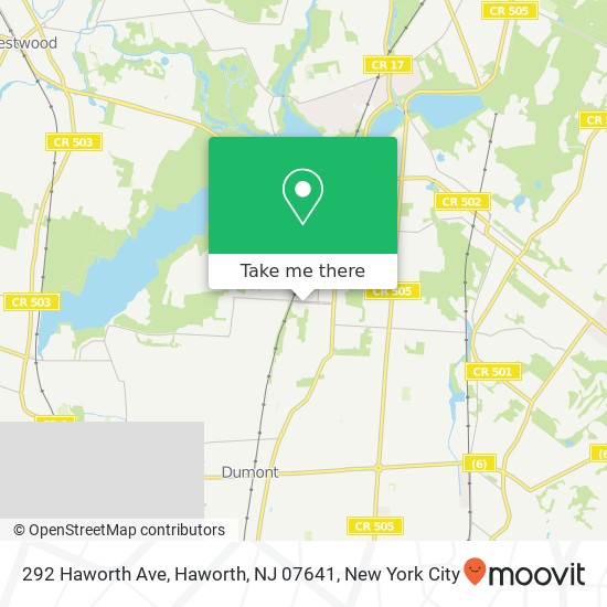 Mapa de 292 Haworth Ave, Haworth, NJ 07641