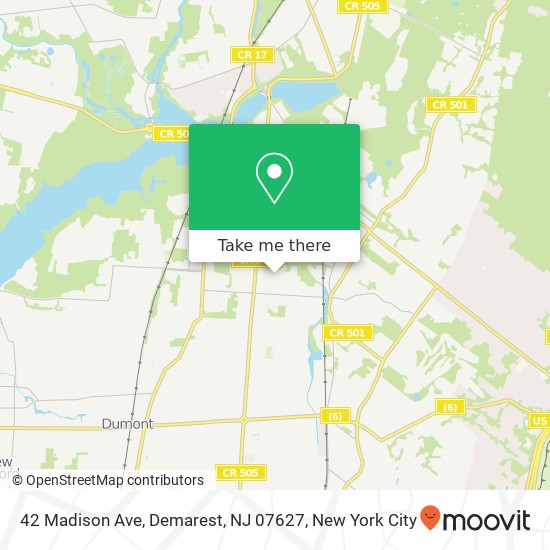 Mapa de 42 Madison Ave, Demarest, NJ 07627