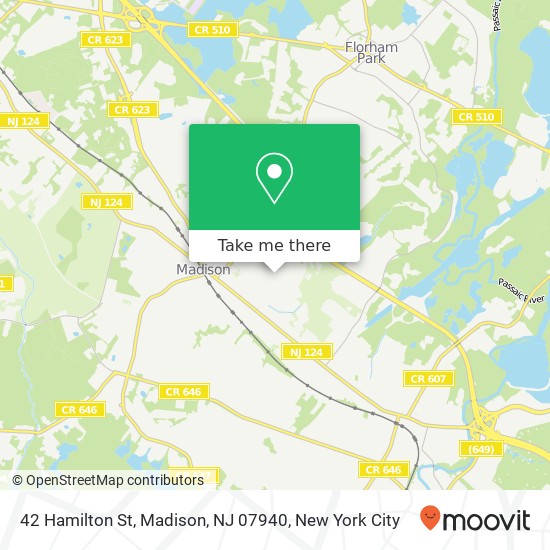 Mapa de 42 Hamilton St, Madison, NJ 07940