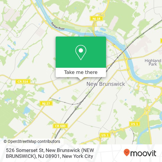 Mapa de 526 Somerset St, New Brunswick (NEW BRUNSWICK), NJ 08901
