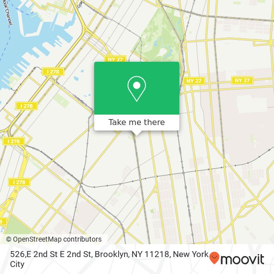 Mapa de 526,E 2nd St E 2nd St, Brooklyn, NY 11218