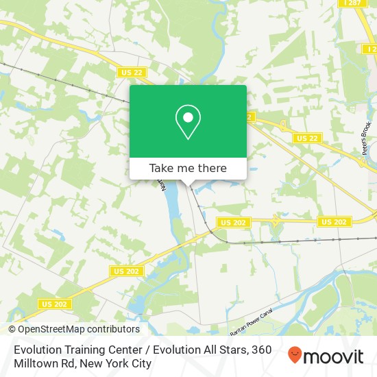 Mapa de Evolution Training Center / Evolution All Stars, 360 Milltown Rd