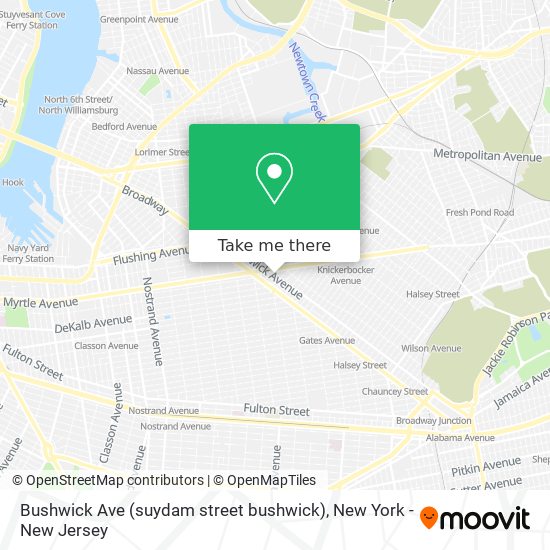 Bushwick Ave (suydam street bushwick) map