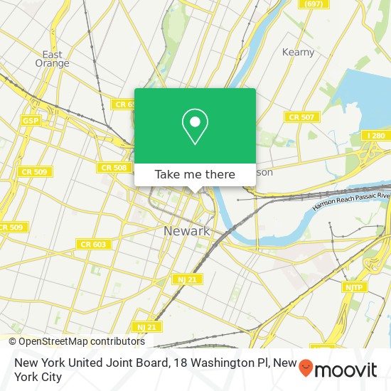 Mapa de New York United Joint Board, 18 Washington Pl