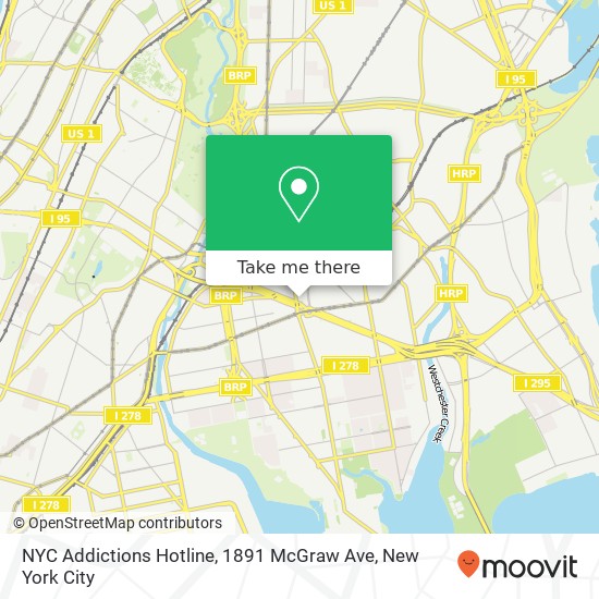 NYC Addictions Hotline, 1891 McGraw Ave map