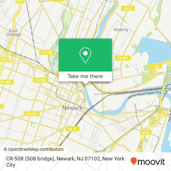 CR-508 (508 bridge), Newark, NJ 07102 map