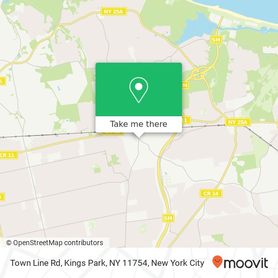 Mapa de Town Line Rd, Kings Park, NY 11754
