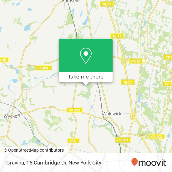 Mapa de Gravina, 16 Cambridge Dr