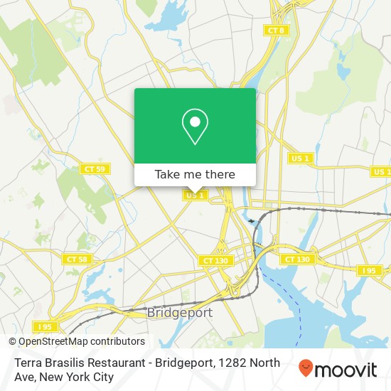 Mapa de Terra Brasilis Restaurant - Bridgeport, 1282 North Ave