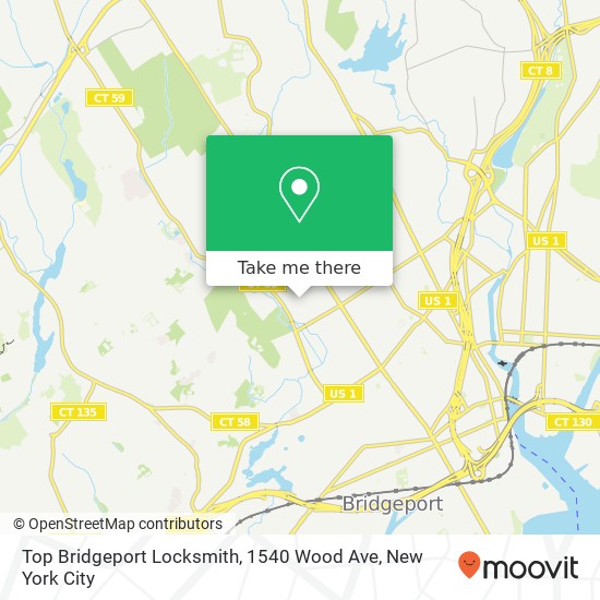 Mapa de Top Bridgeport Locksmith, 1540 Wood Ave