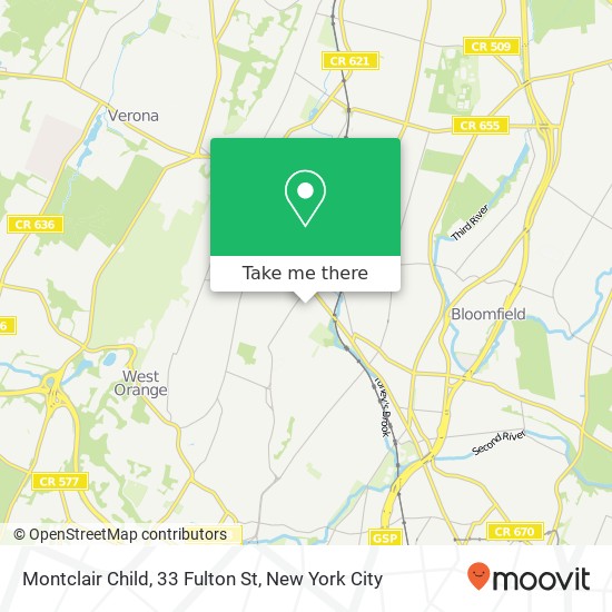 Mapa de Montclair Child, 33 Fulton St