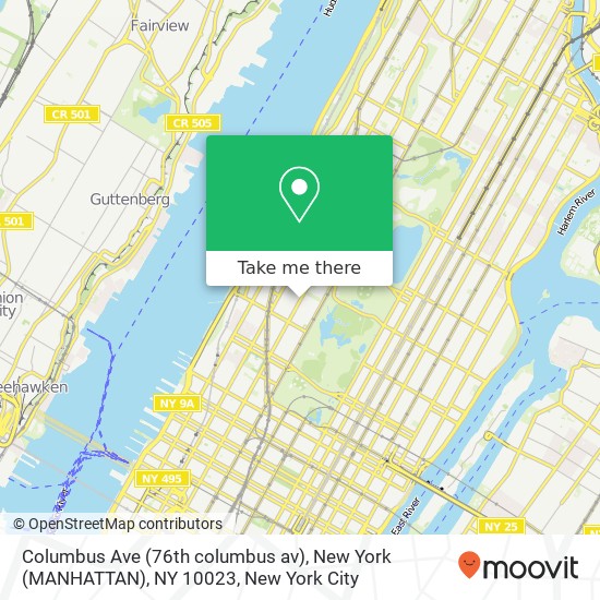 Columbus Ave (76th columbus av), New York (MANHATTAN), NY 10023 map