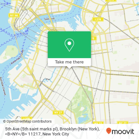 5th Ave (5th saint marks pl), Brooklyn (New York), <B>NY< / B> 11217 map