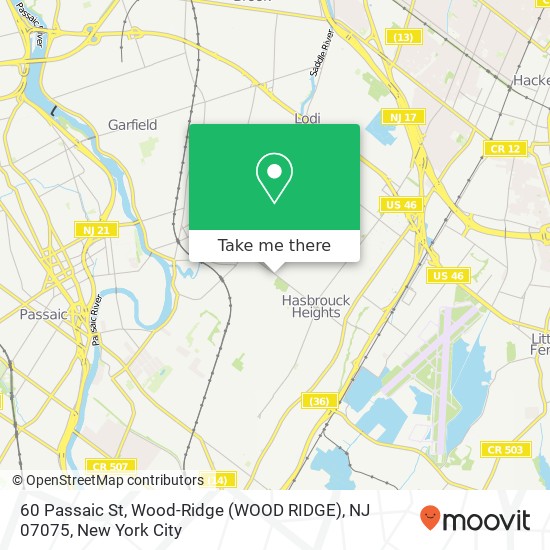 60 Passaic St, Wood-Ridge (WOOD RIDGE), NJ 07075 map