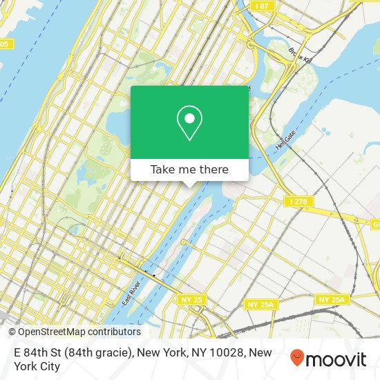 Mapa de E 84th St (84th gracie), New York, NY 10028