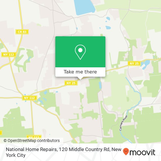 Mapa de National Home Repairs, 120 Middle Country Rd