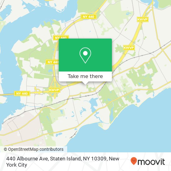 Mapa de 440 Albourne Ave, Staten Island, NY 10309