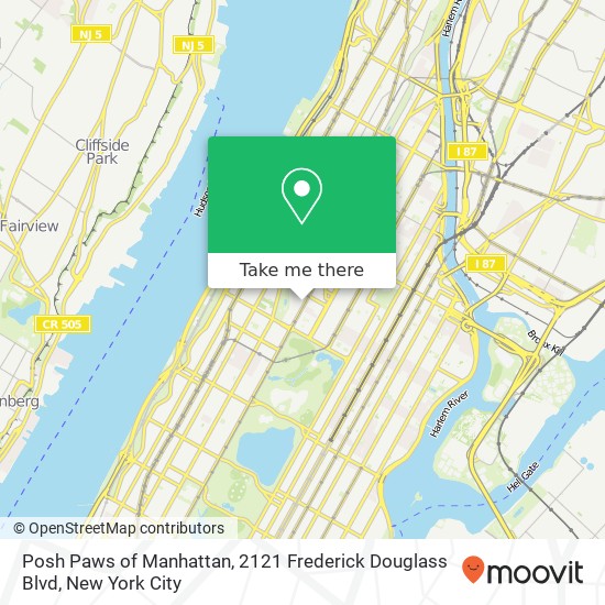 Mapa de Posh Paws of Manhattan, 2121 Frederick Douglass Blvd