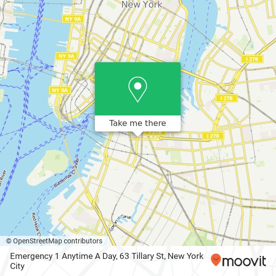 Emergency 1 Anytime A Day, 63 Tillary St map