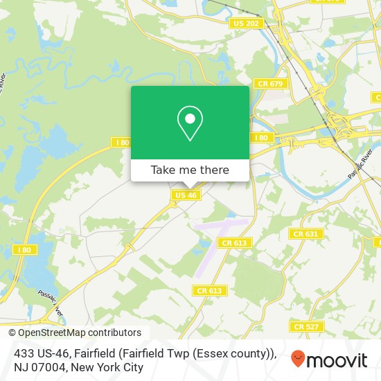 Mapa de 433 US-46, Fairfield (Fairfield Twp (Essex county)), NJ 07004