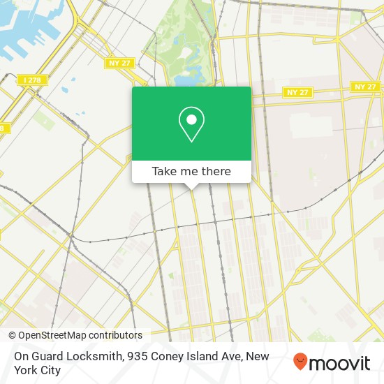 Mapa de On Guard Locksmith, 935 Coney Island Ave