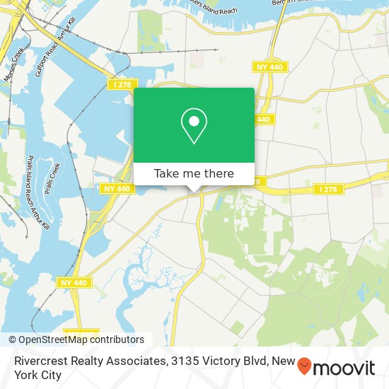 Mapa de Rivercrest Realty Associates, 3135 Victory Blvd