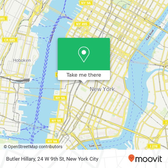 Butler Hillary, 24 W 9th St map